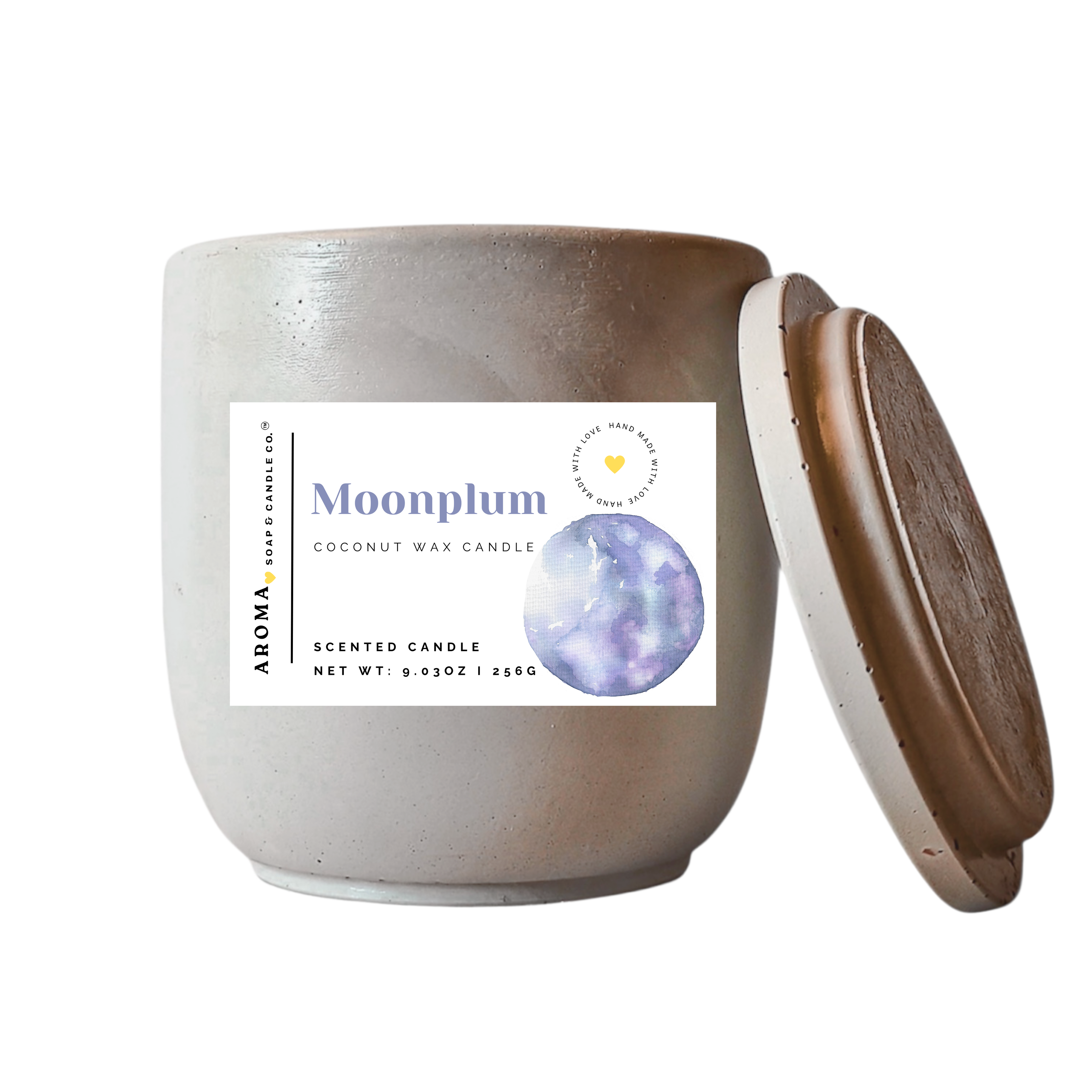 Moonplum Concrete Jar Candle