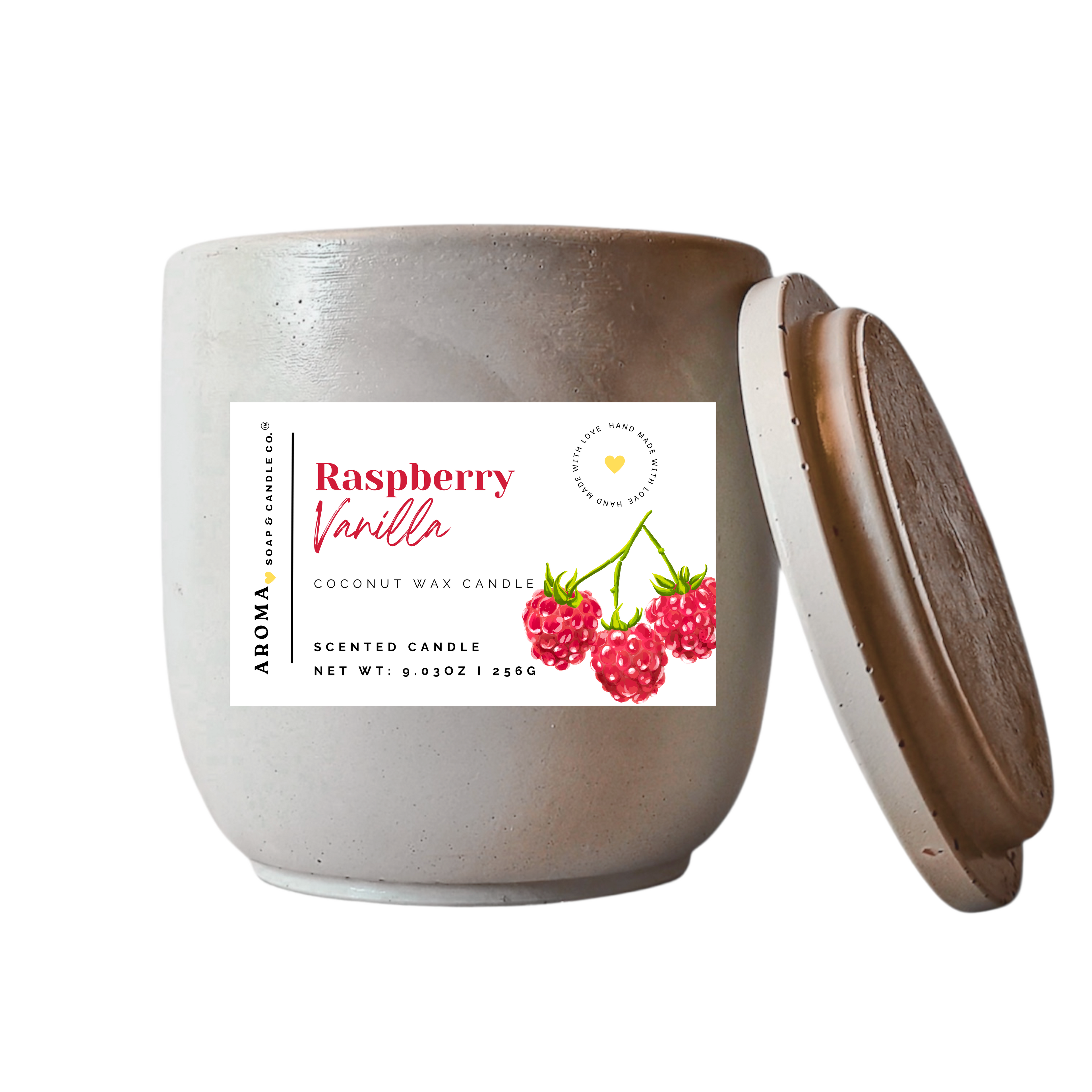 Raspberry Vanilla Concrete Jar Candle