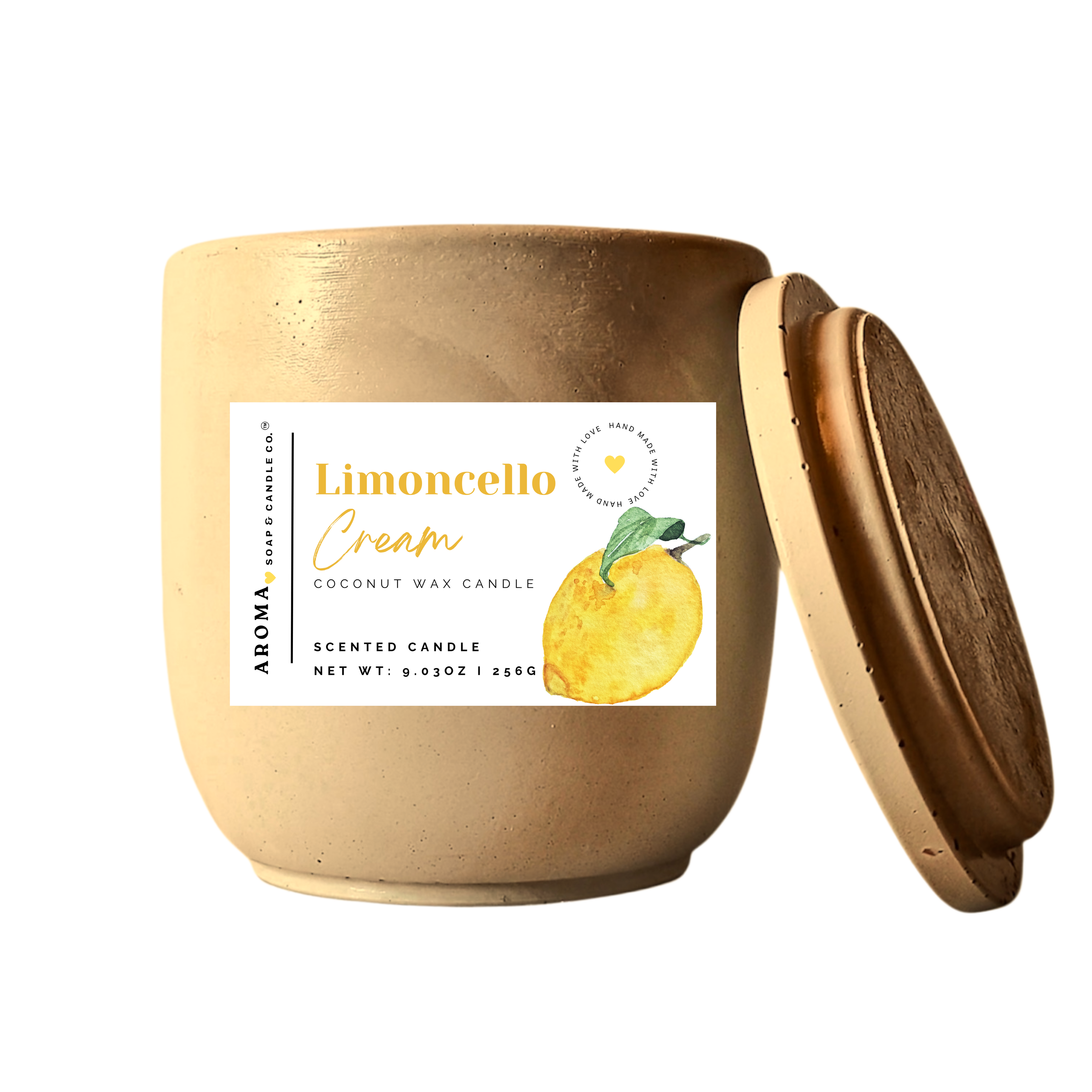 Limoncello Cream Concrete Jar Candle