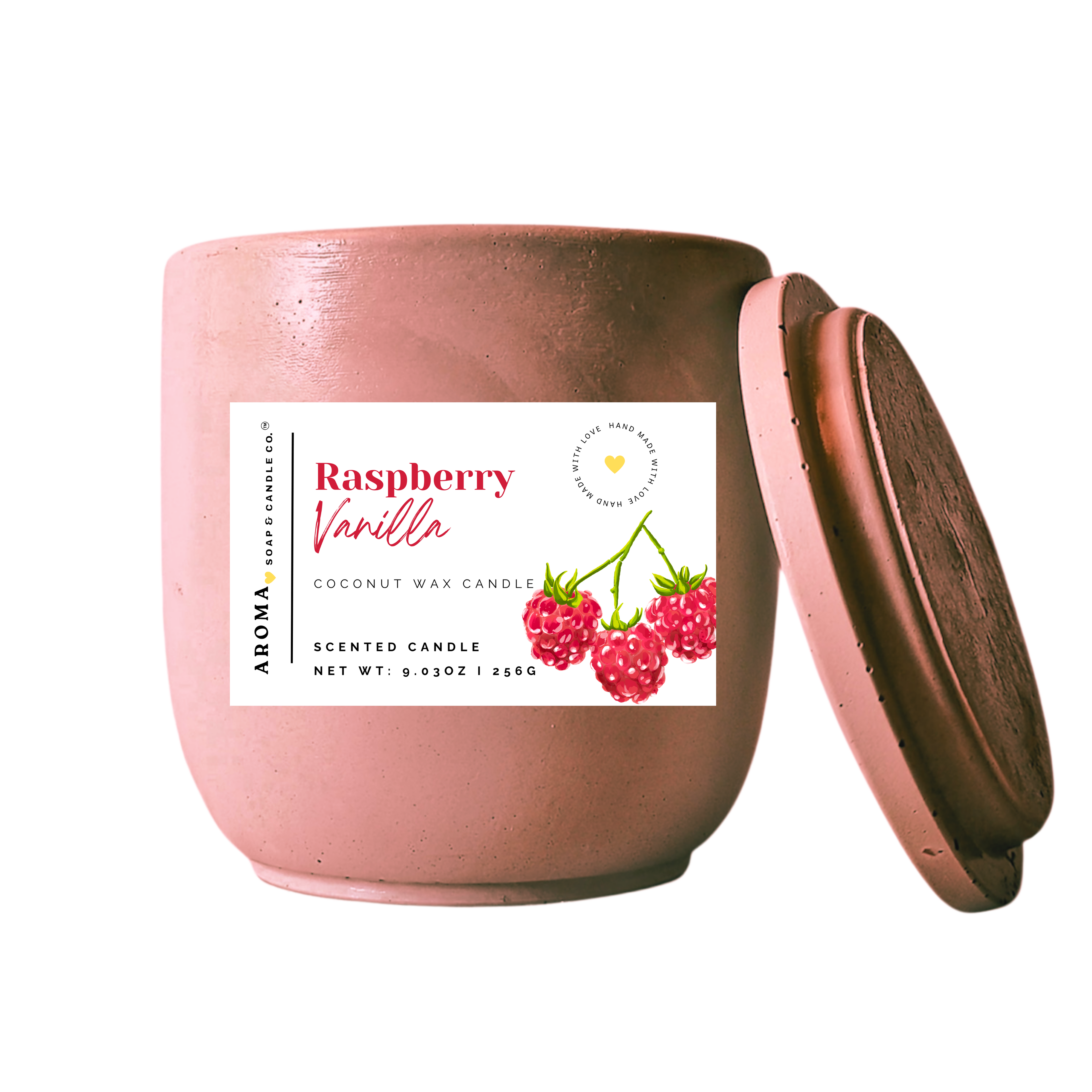 Raspberry Vanilla Concrete Jar Candle