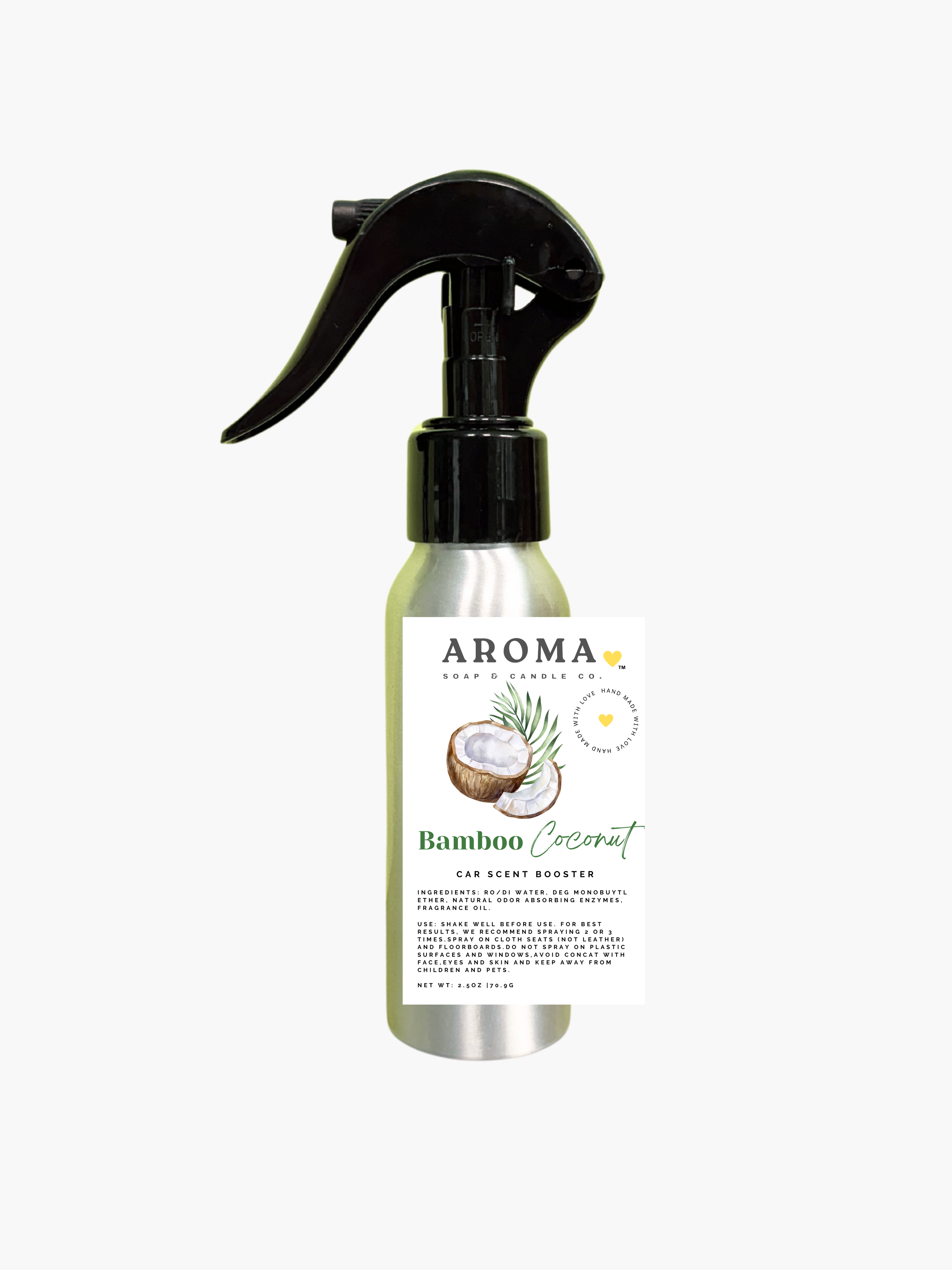 Bamboo Coconut Car Scent Booster Spray