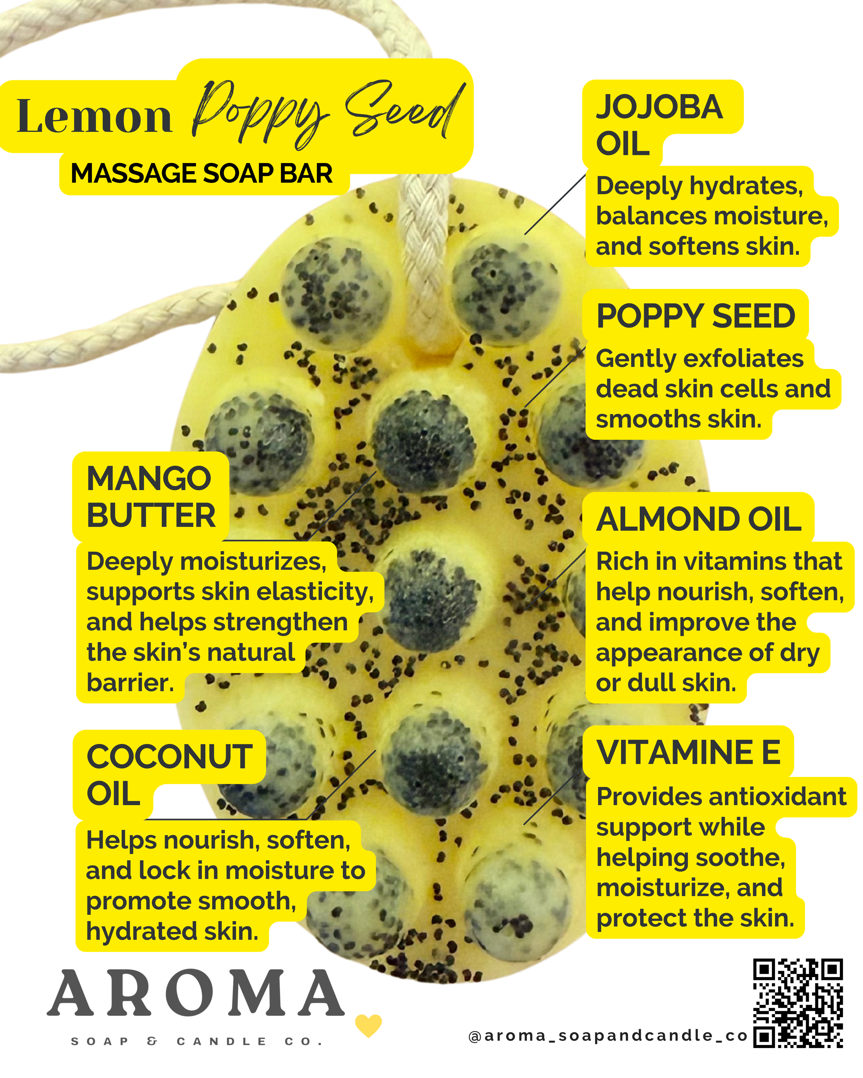 Lemon Poppy Seed Massage Soap Bar