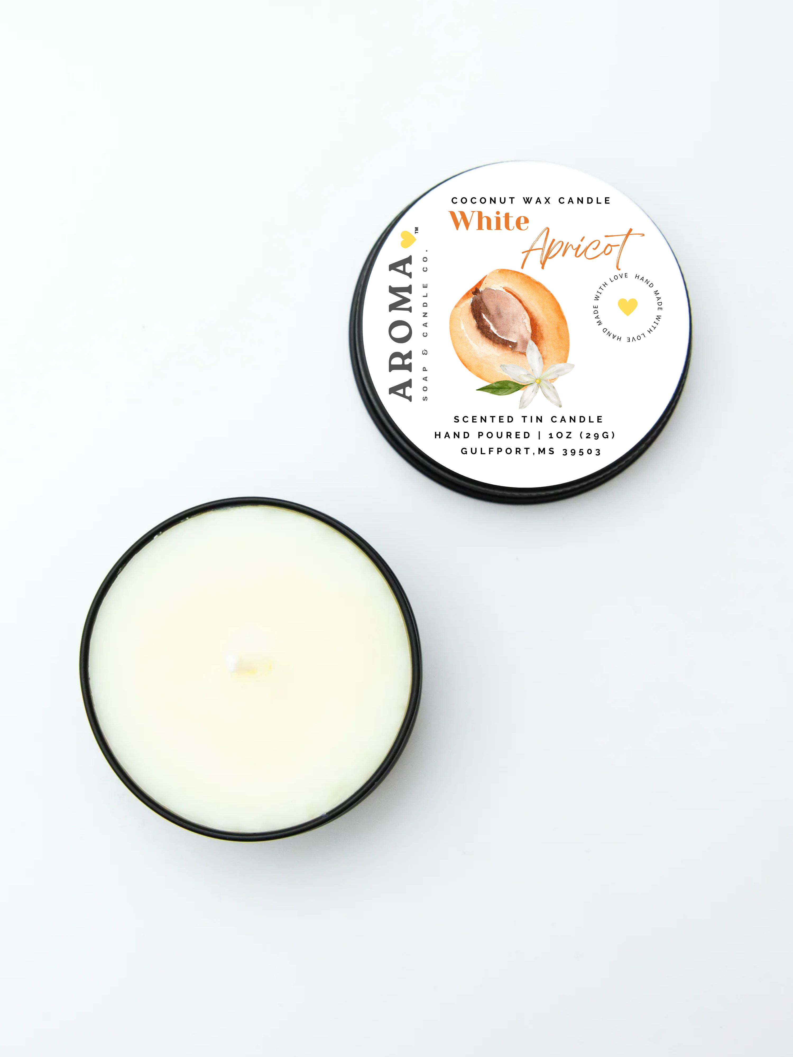 White Apricot Trial Size Candle - 1 oz