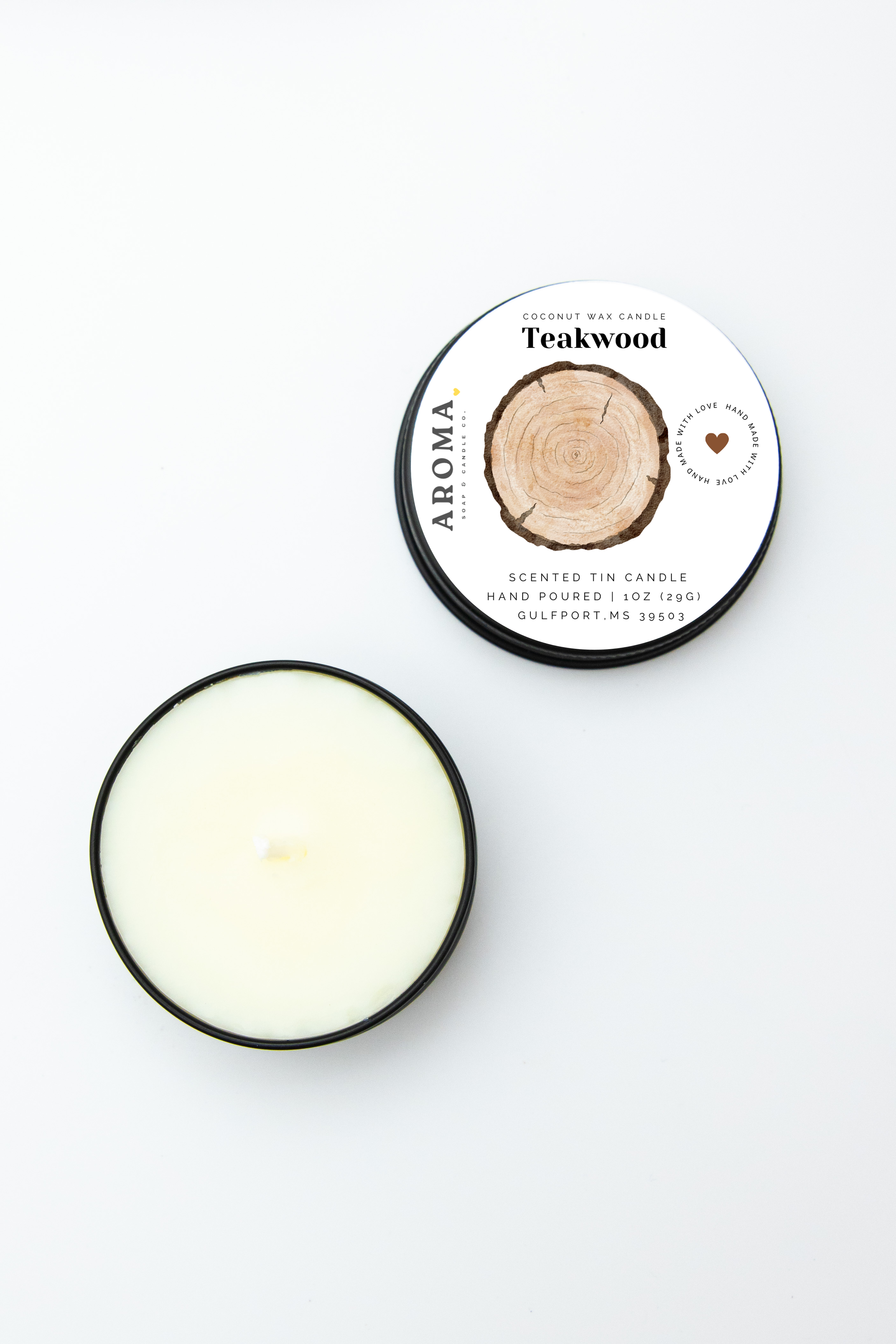 Teakwood Sample Tin Candle