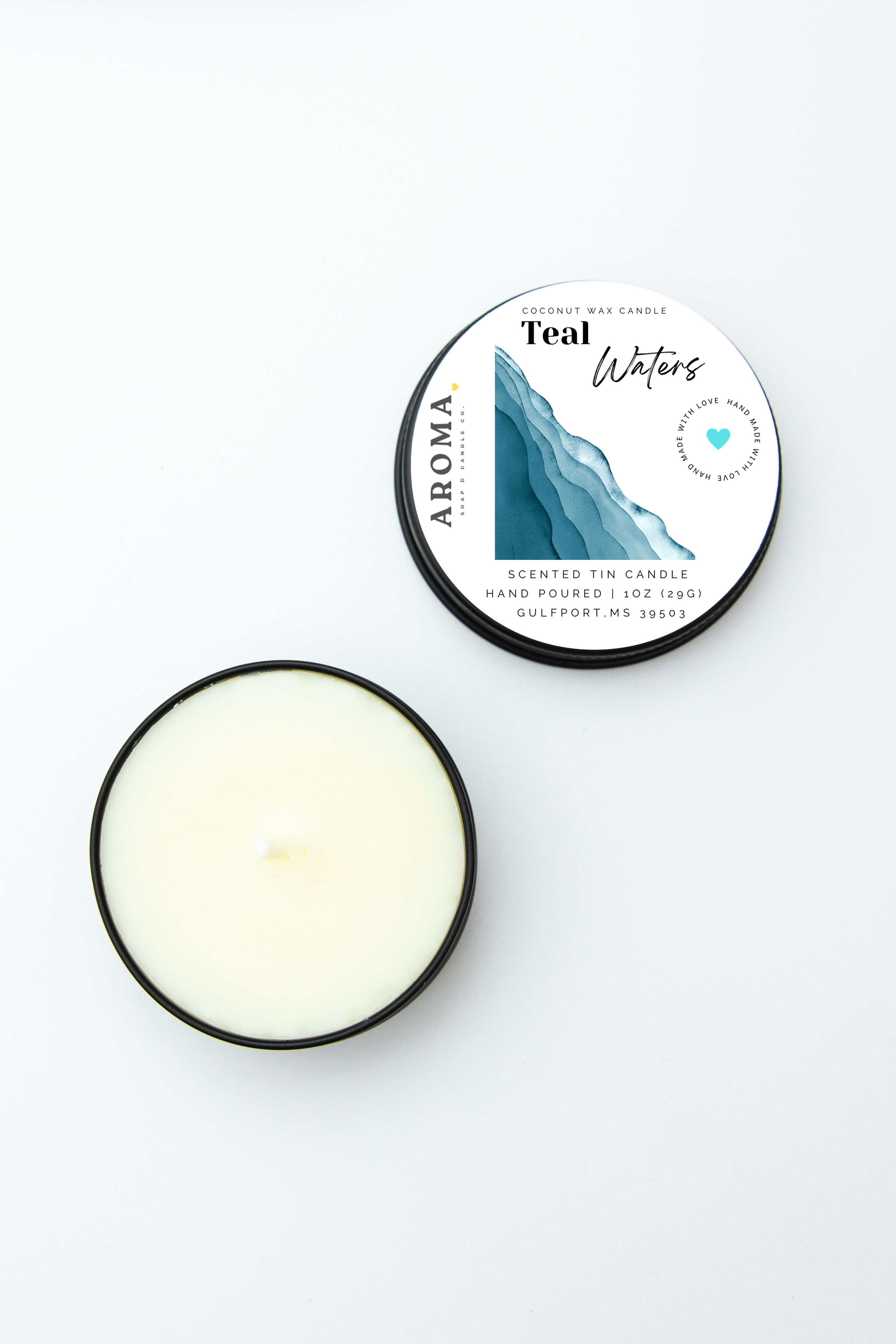 Teal Waters Sample Tin Candle