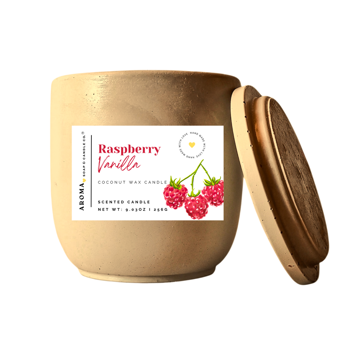 Raspberry Vanilla Concrete Jar Candle