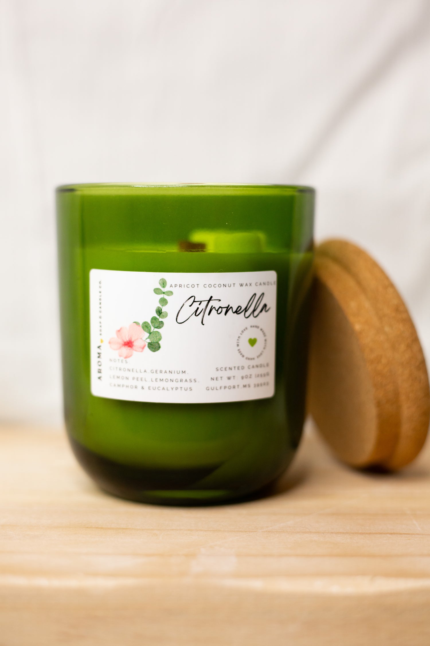 Citronella Apricot Coconut Wax Candle