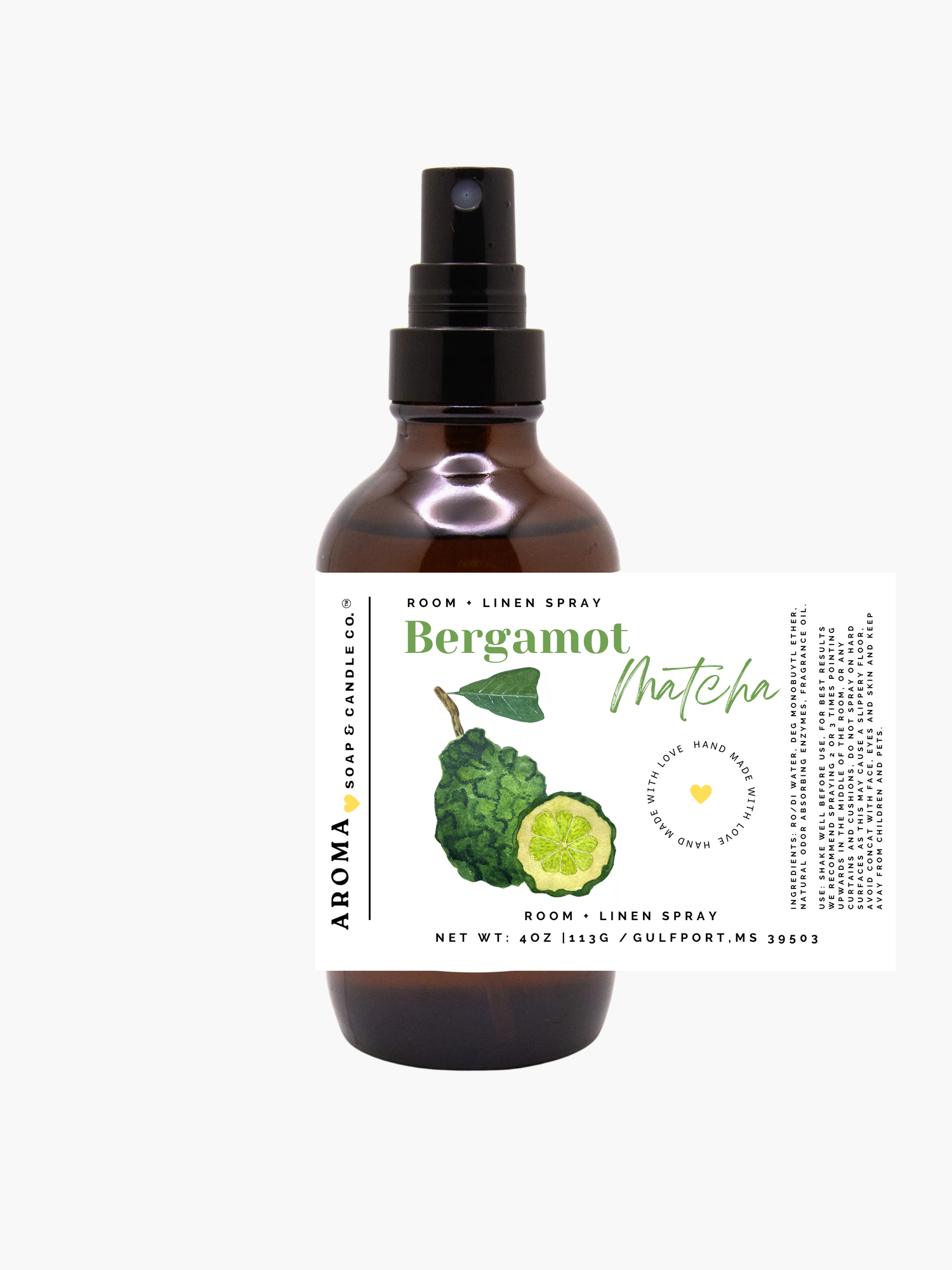 Bergamot Matcha Room + Linen Spray