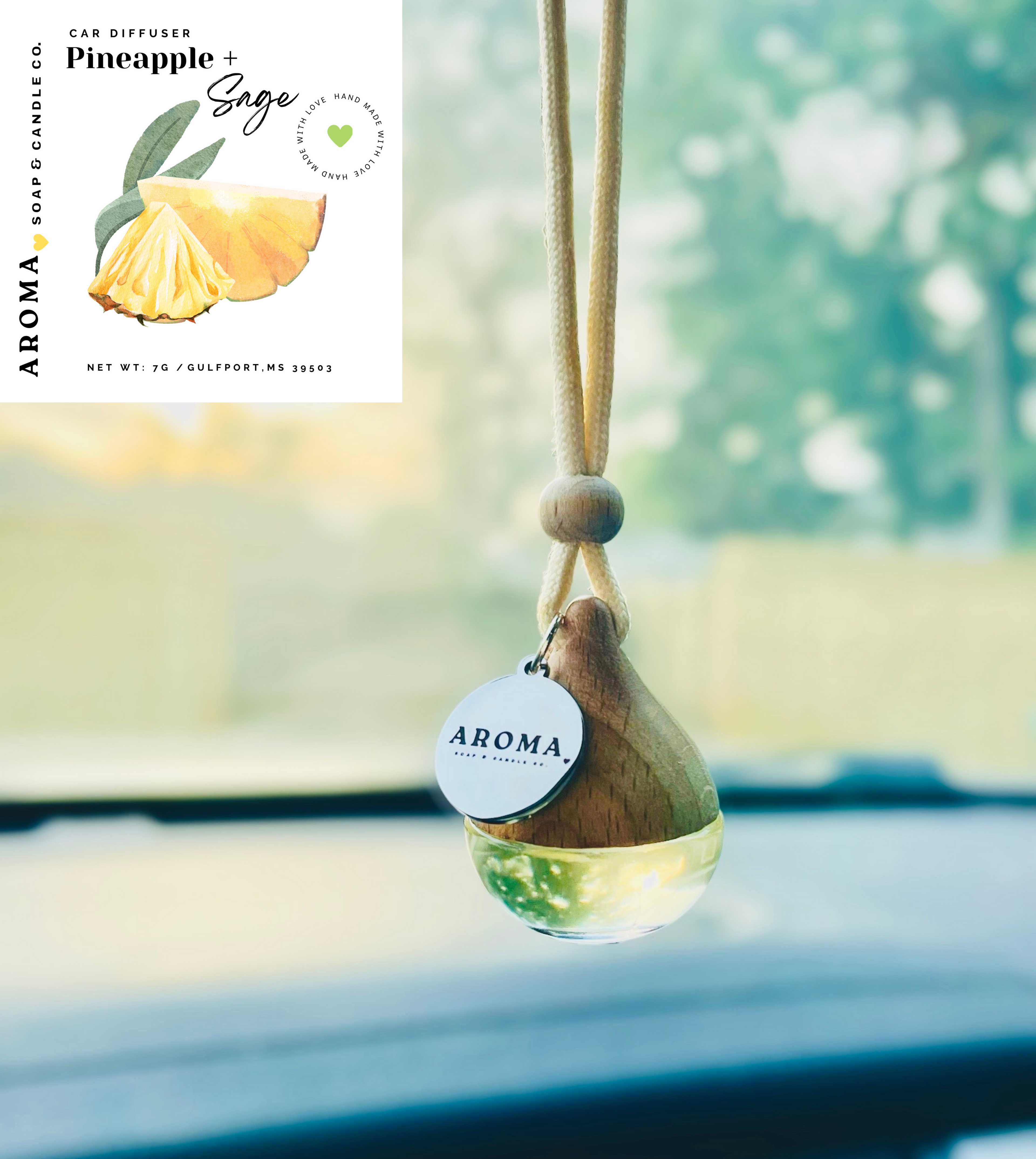 Pineapple + Sage Car Diffuser