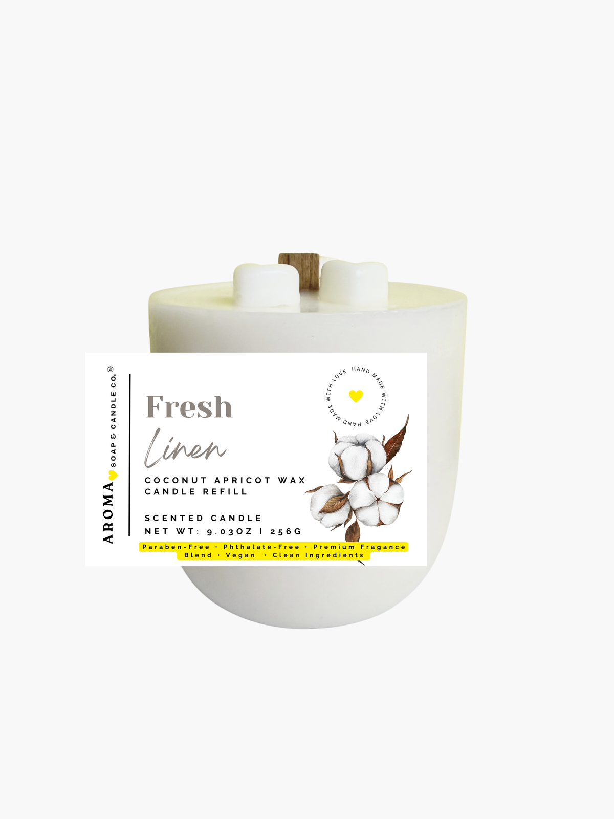 Fresh Linen - Signature Concrete Candle Wax Refill