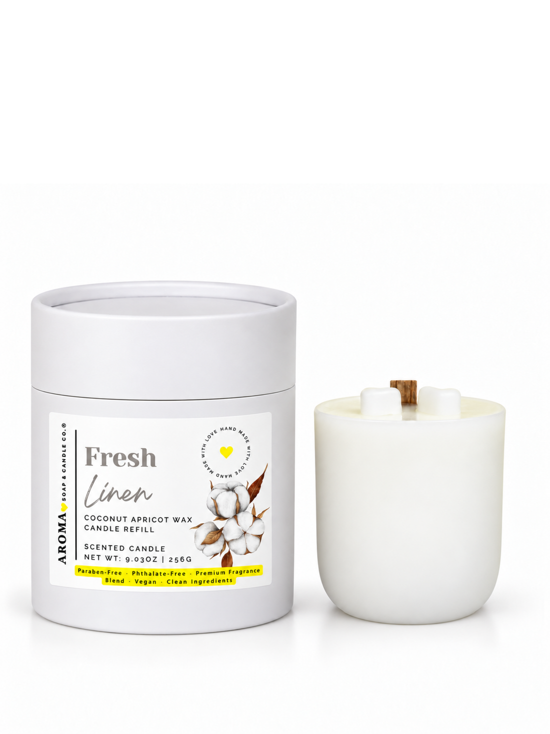 Fresh Linen - Signature Concrete Candle Wax Refill