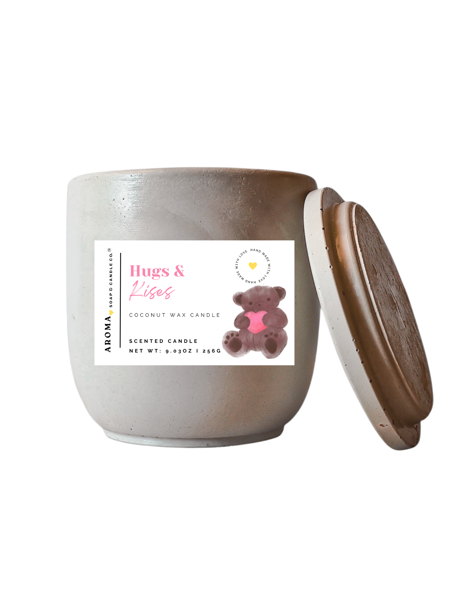 Hugs &amp; Kisses- Signature Concrete Jar Candle