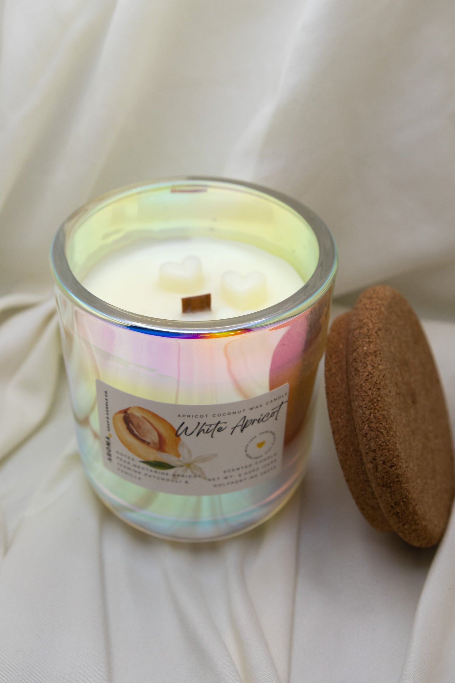 White Apricot Coconut Wax Candle