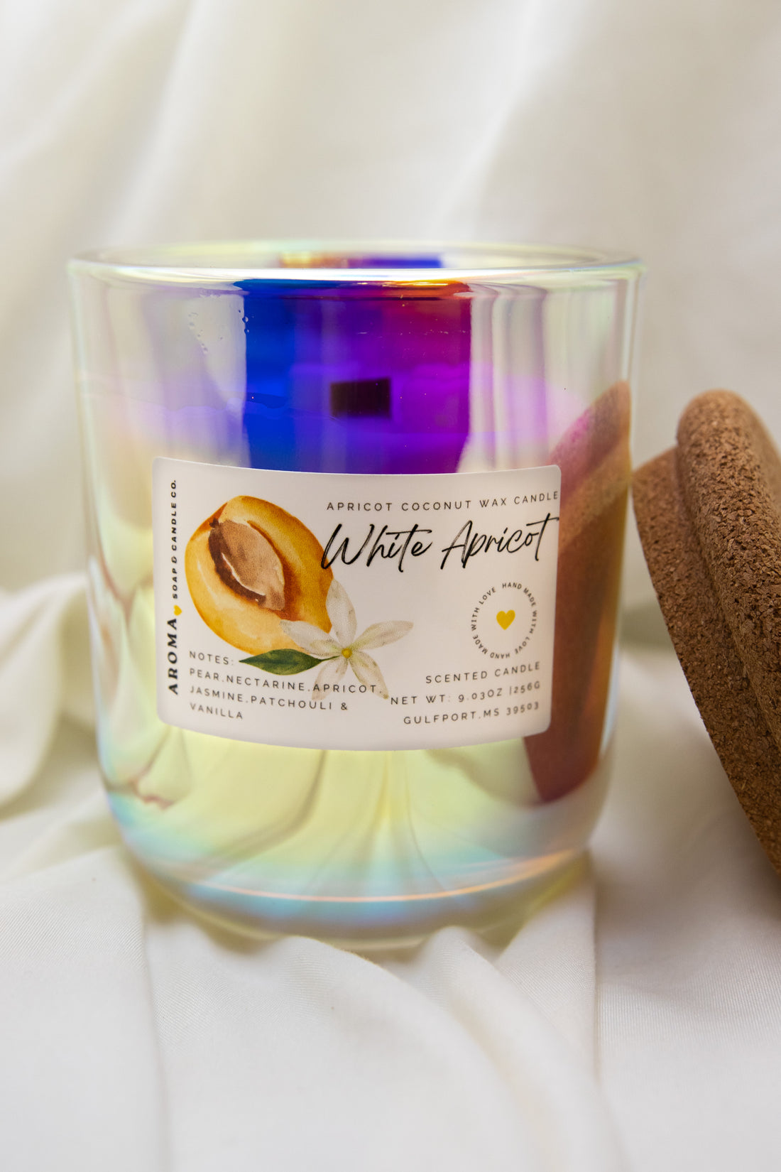 White Apricot Coconut Wax Candle