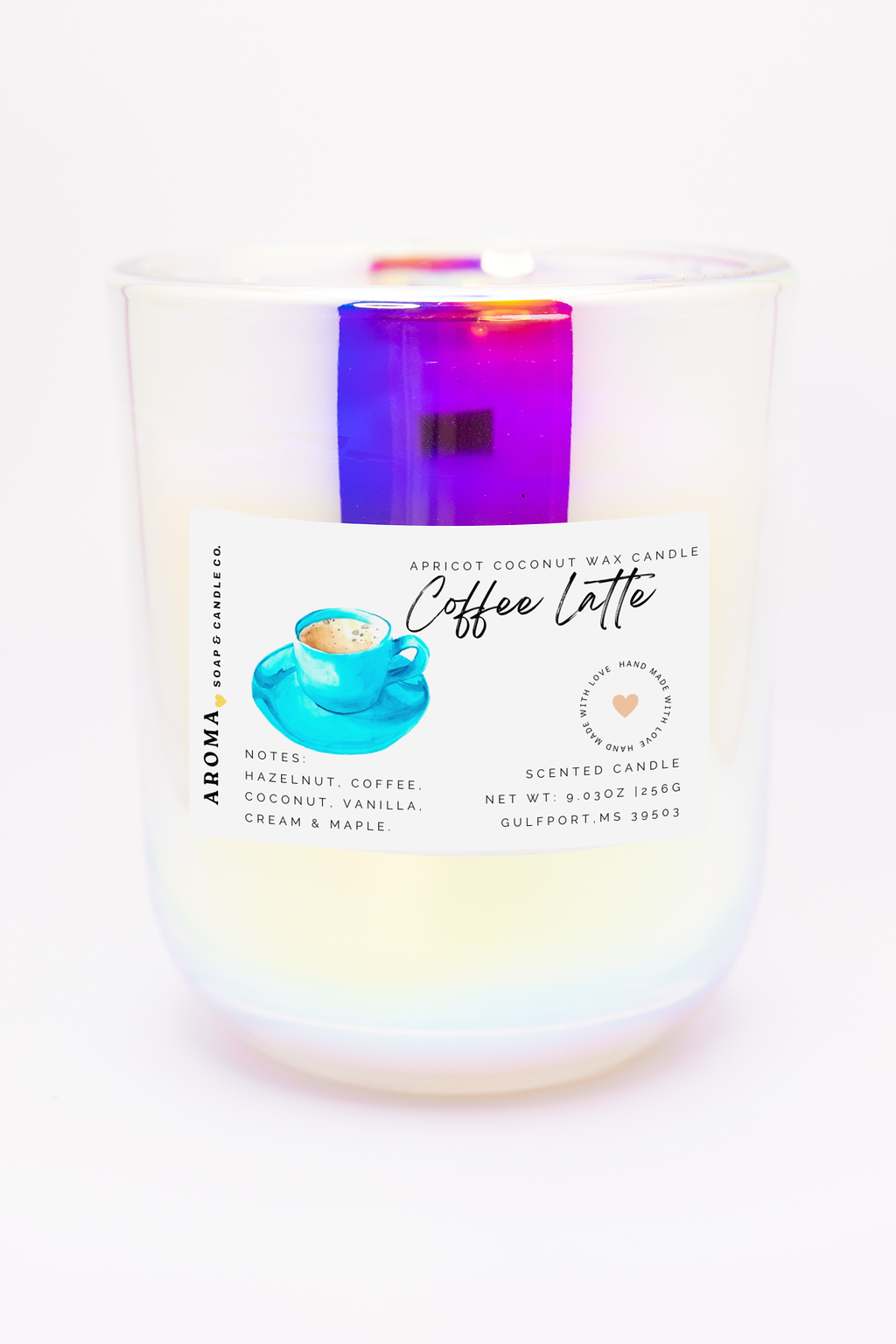 Coffee Latte Apricot Wax Candle