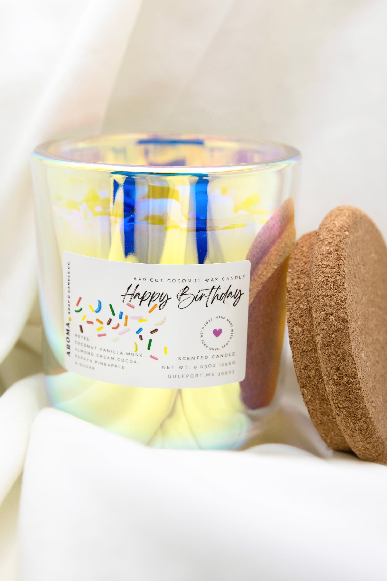 Happy Birthday Apricot Coconut Wax Candle