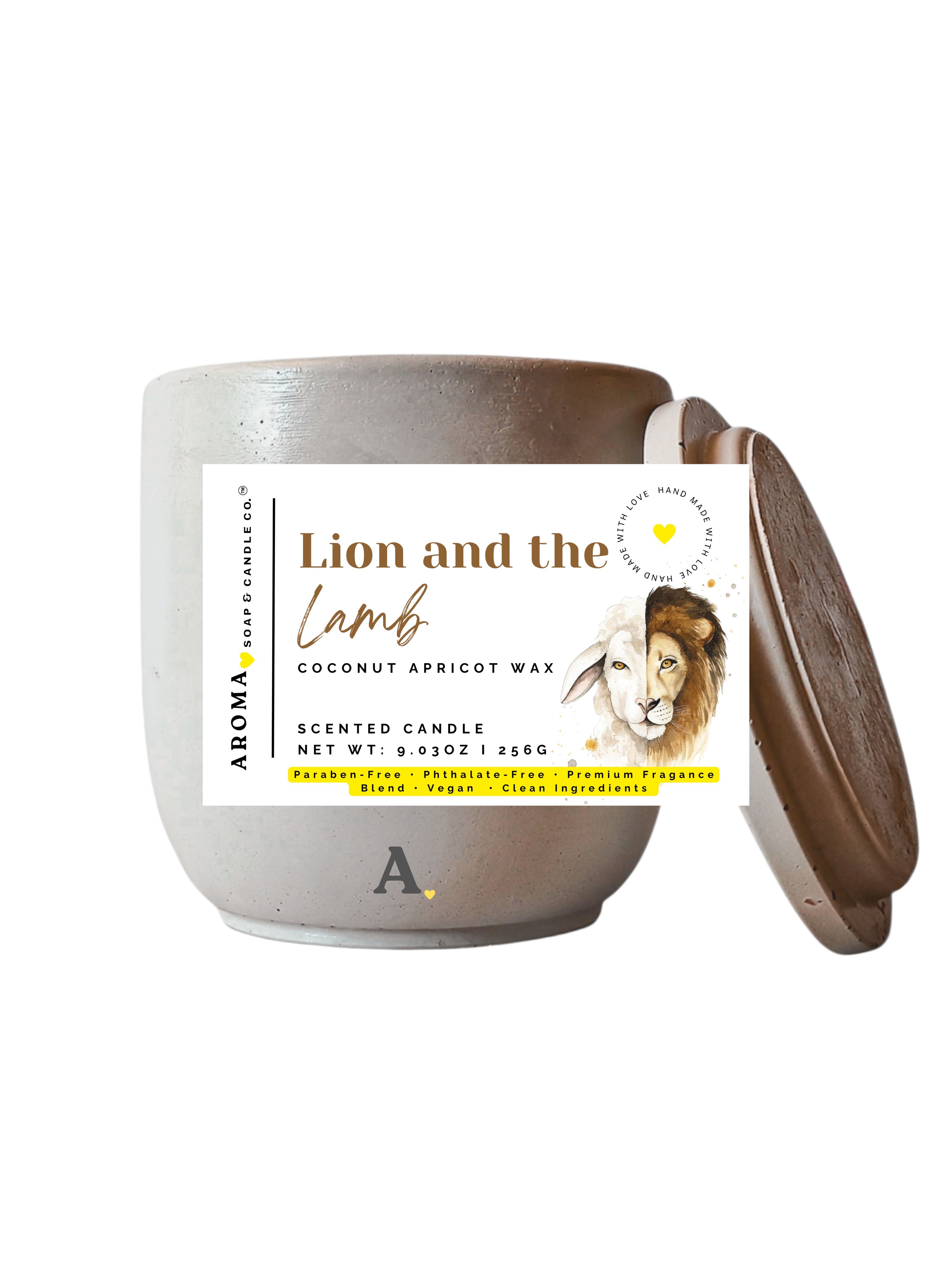 Lion and the Lamb Signature Concrete Candle