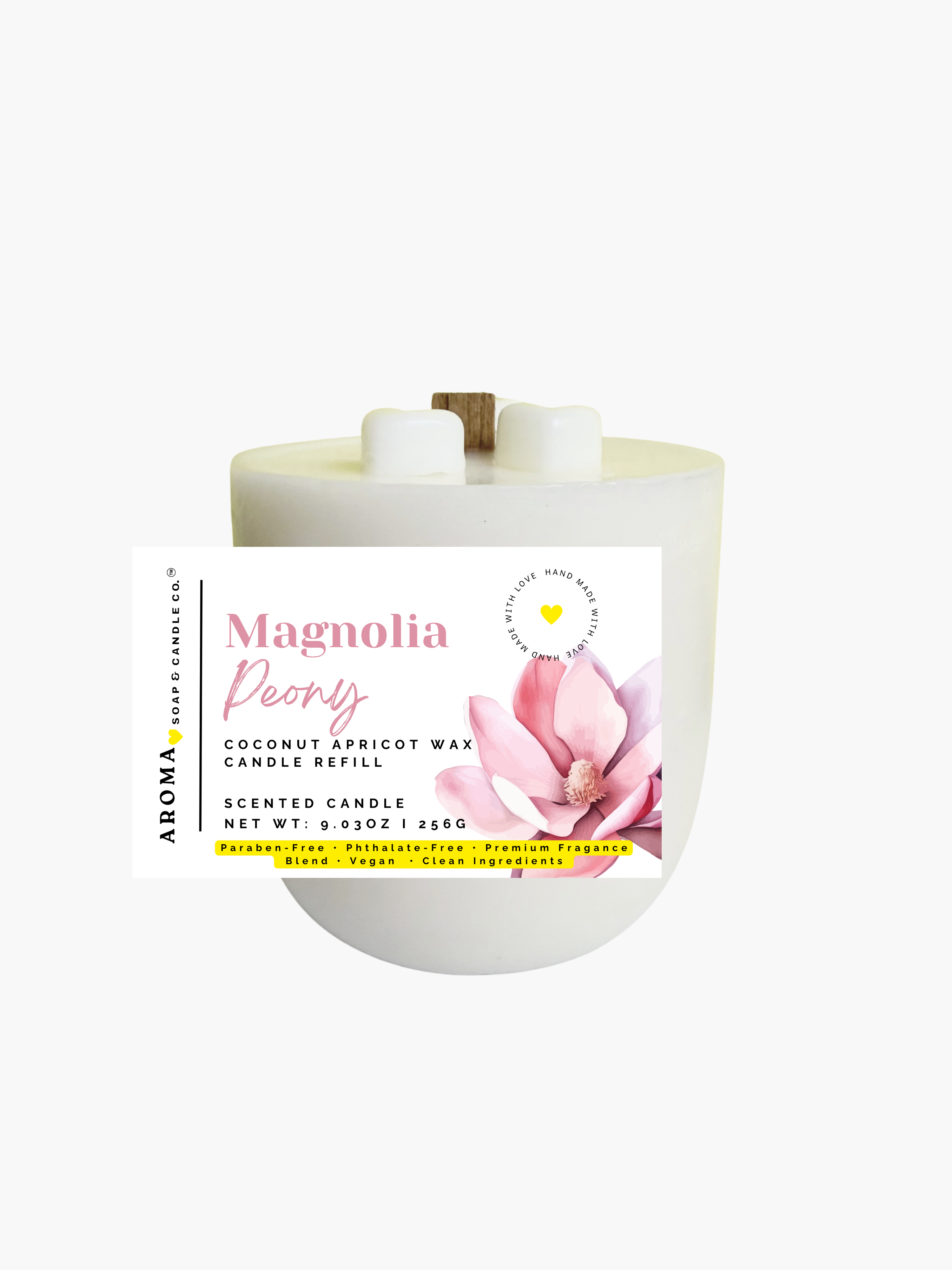 Magnolia Peony - Signature Concrete Candle Wax Refill