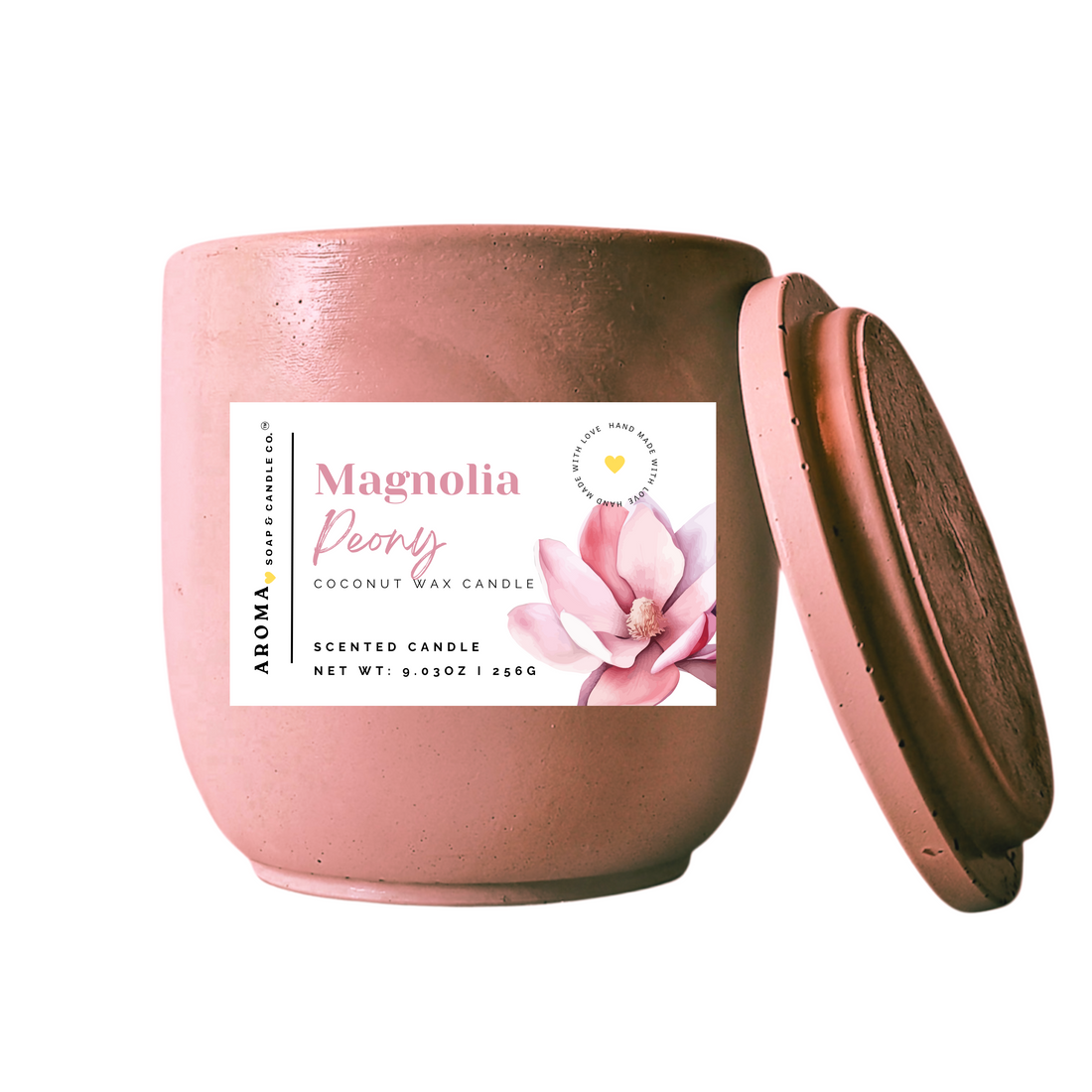 Magnolia Peony Concrete Jar Candle