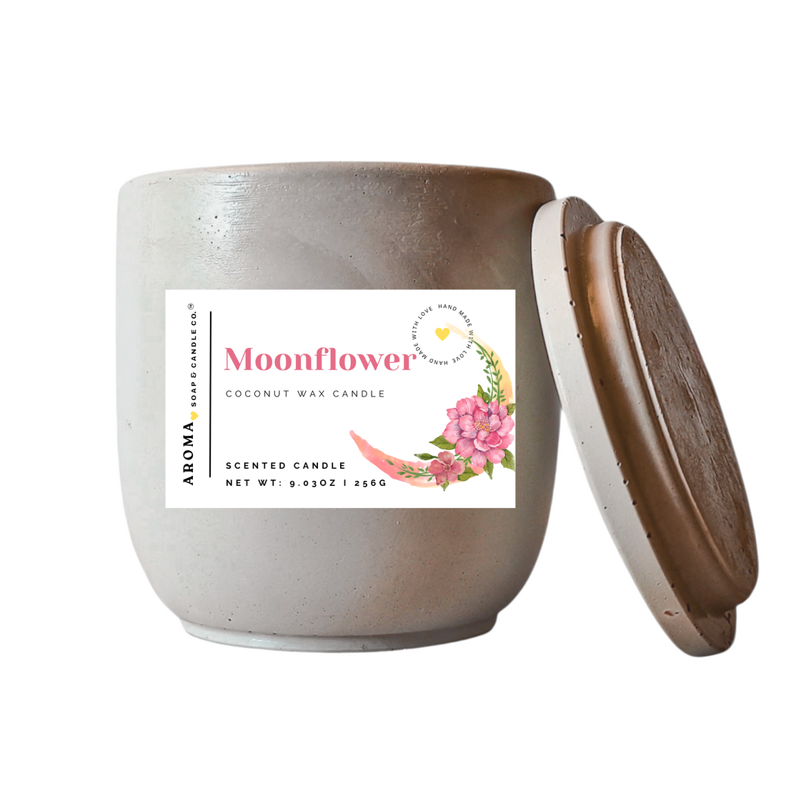 Moonflower Concrete Jar Candle