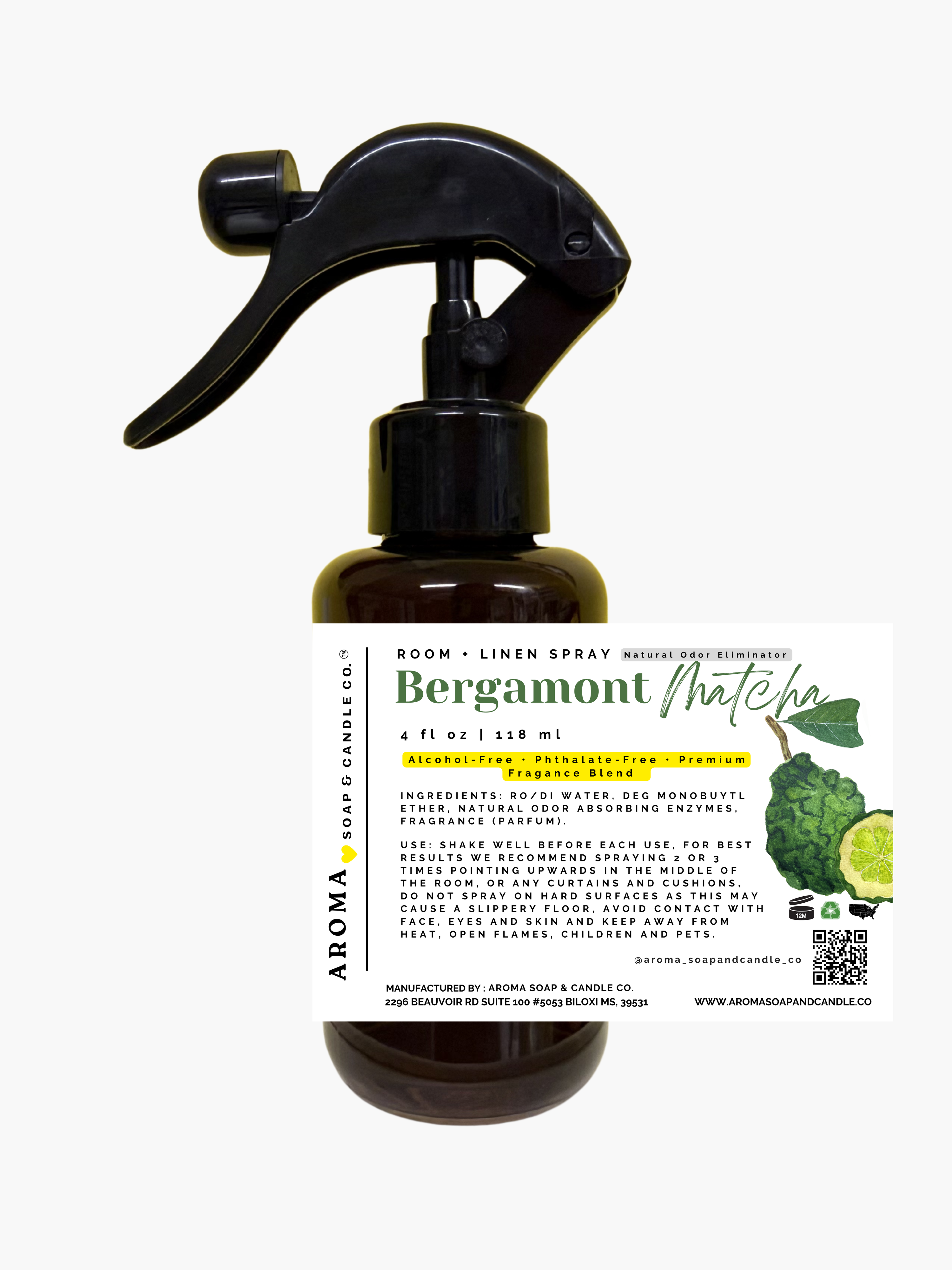 Bergamot Matcha™ Room + Linen Spray