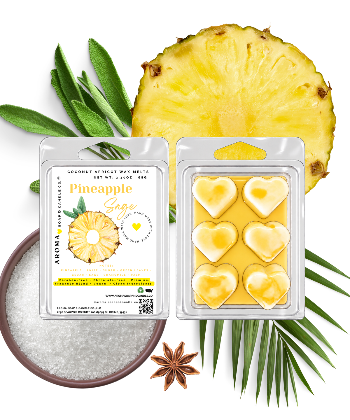 Pineapple Sage Coconut Apricot Wax Melts