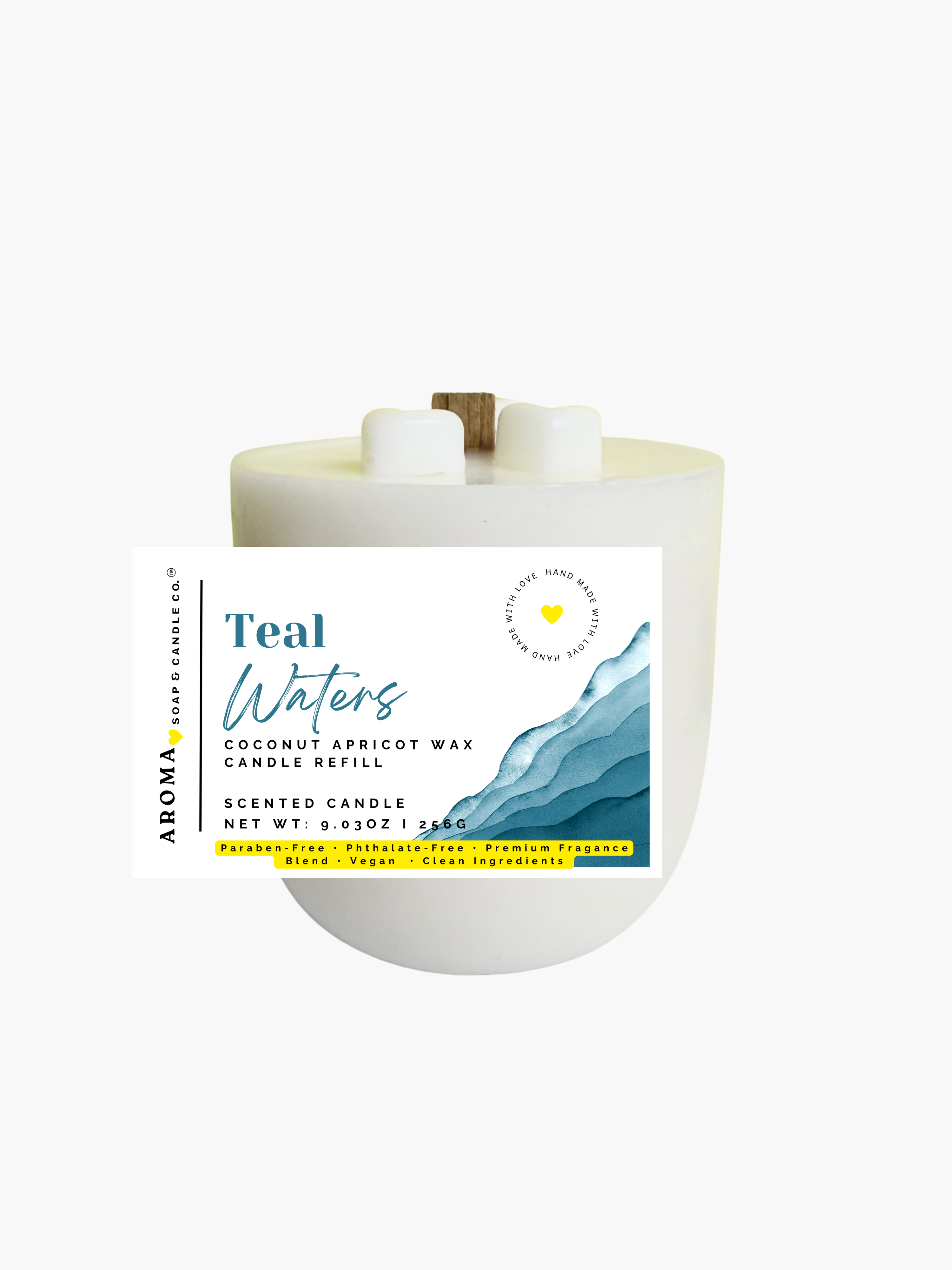 Teal Waters™ - Signature Concrete Candle Wax Refill