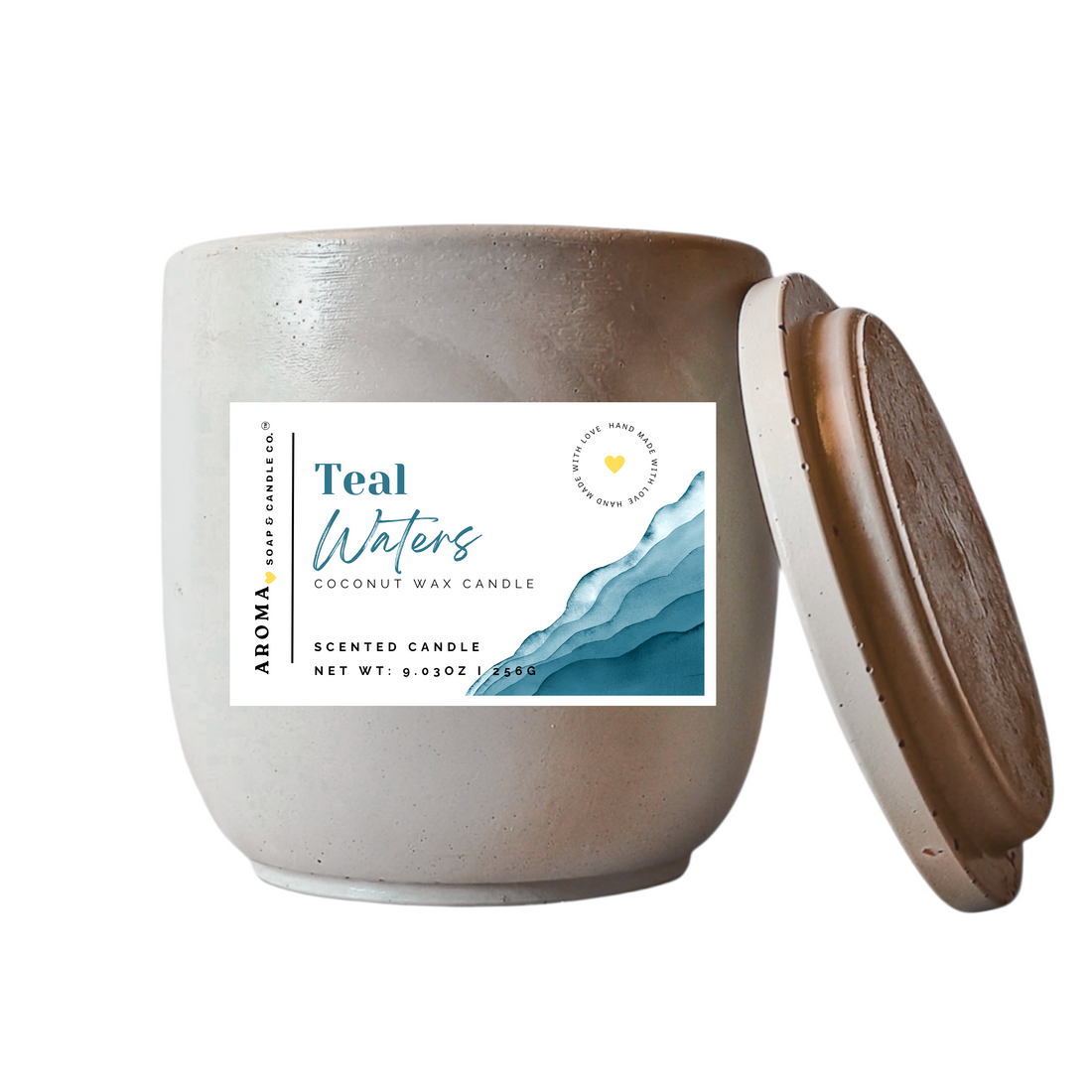 Teal Waters Concrete Jar Candle
