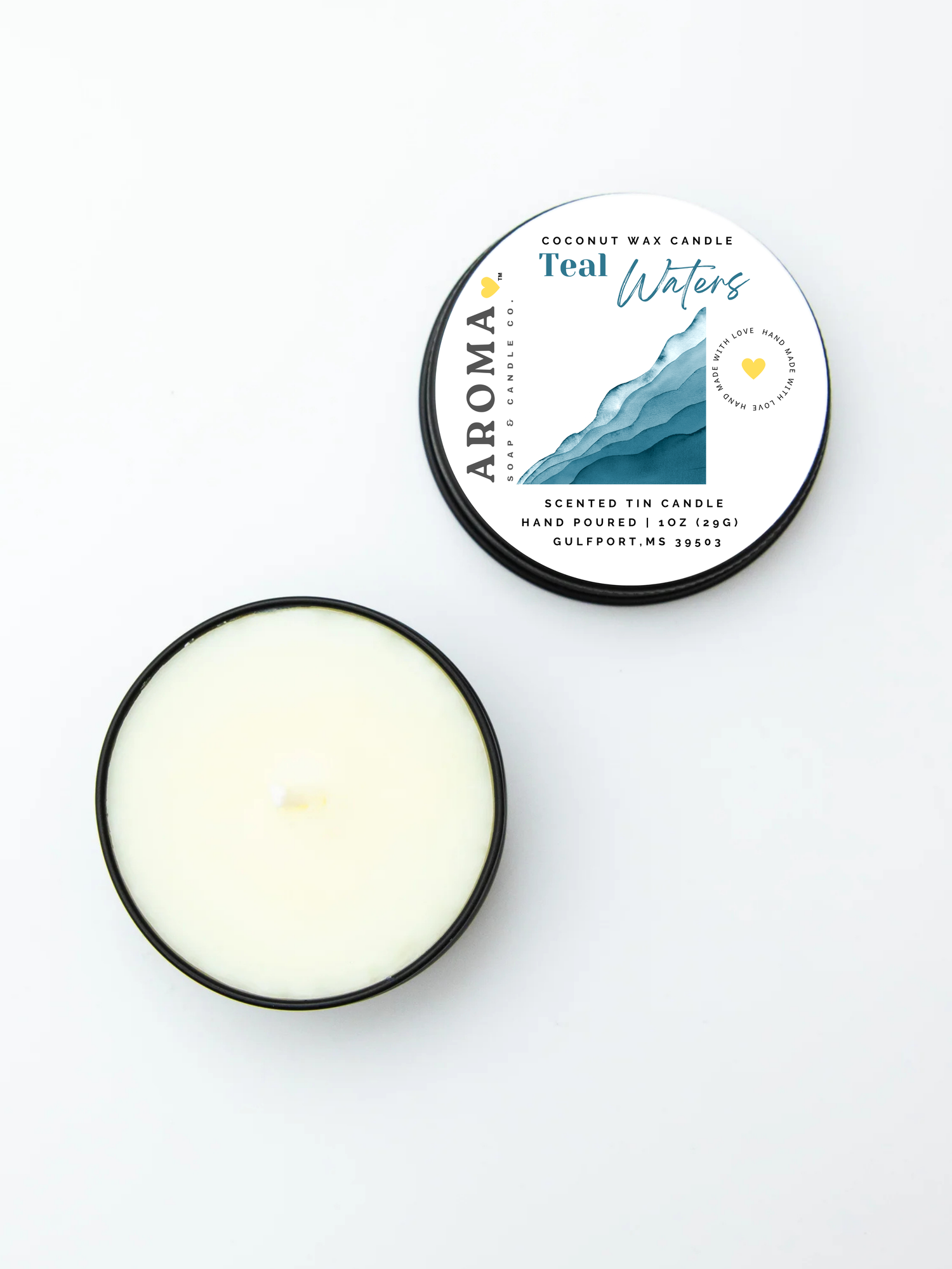Teal Waters Trial Size Candle – 1 oz