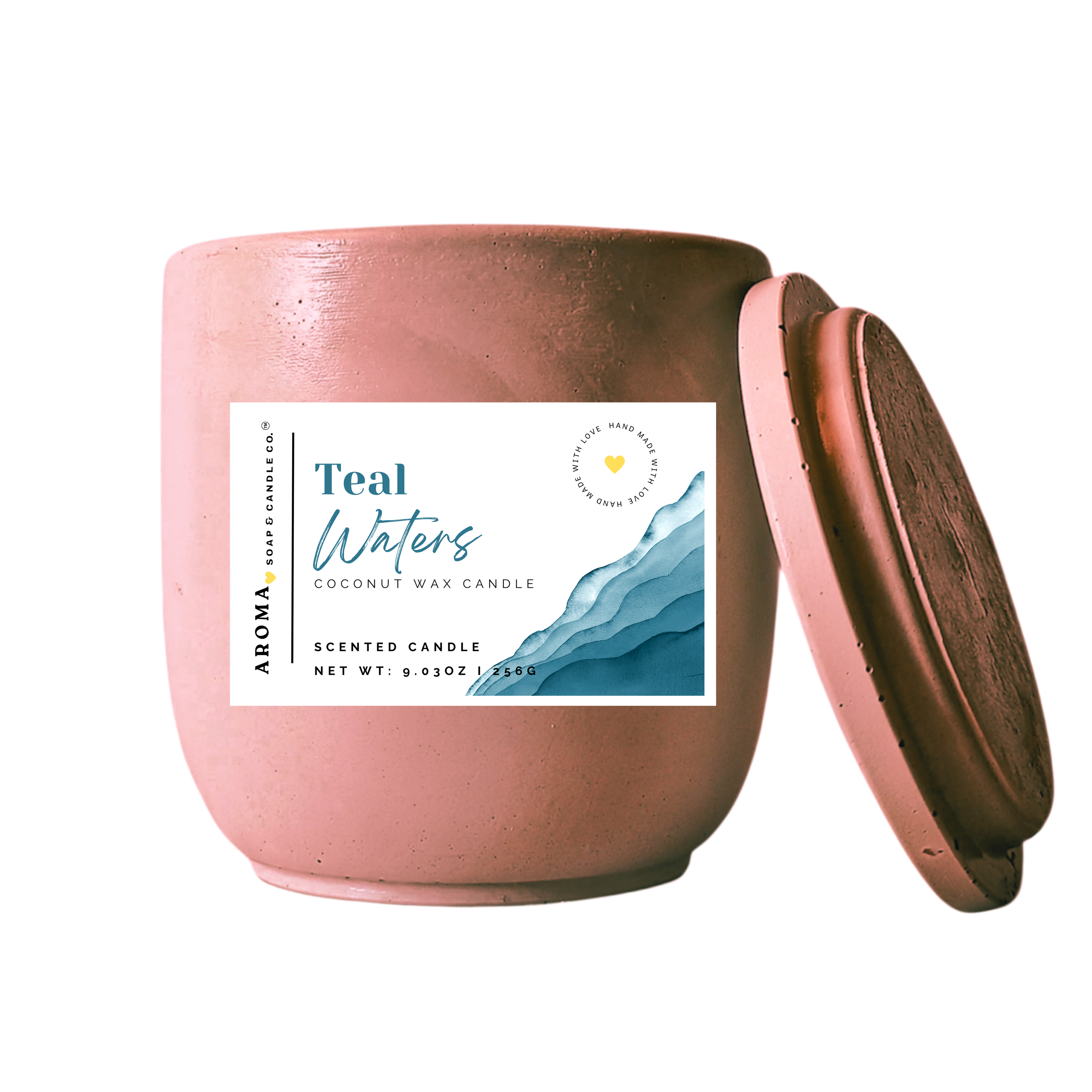 Teal Waters Concrete Jar Candle