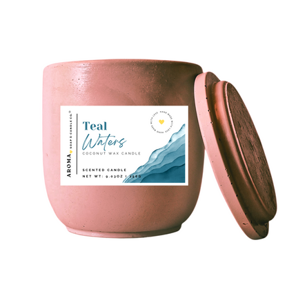 Teal Waters Concrete Jar Candle