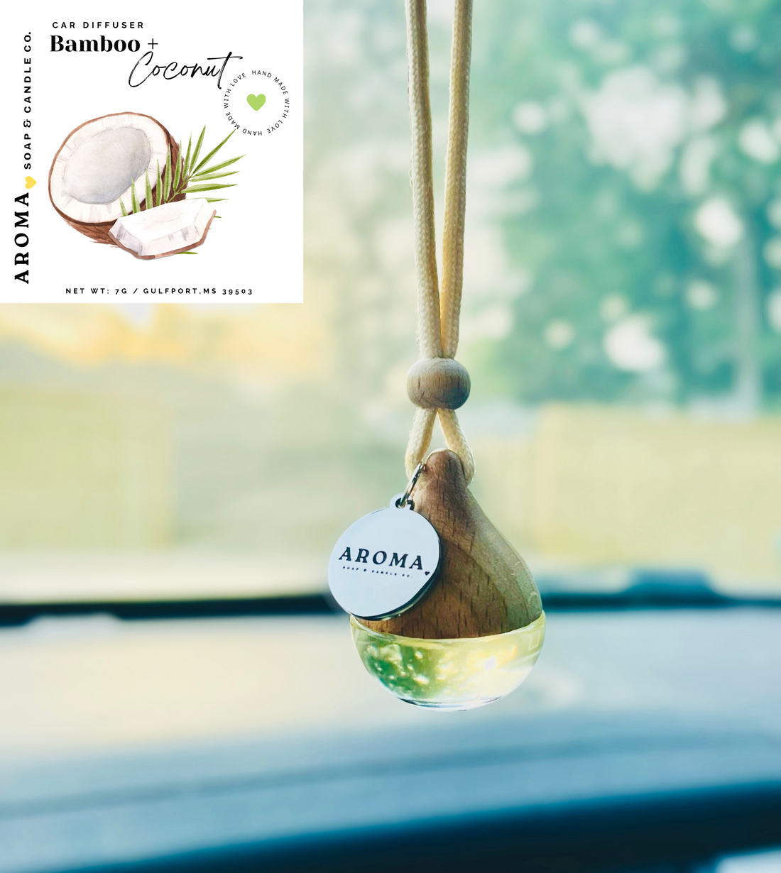 Bamboo + Coconut Car Diffuser