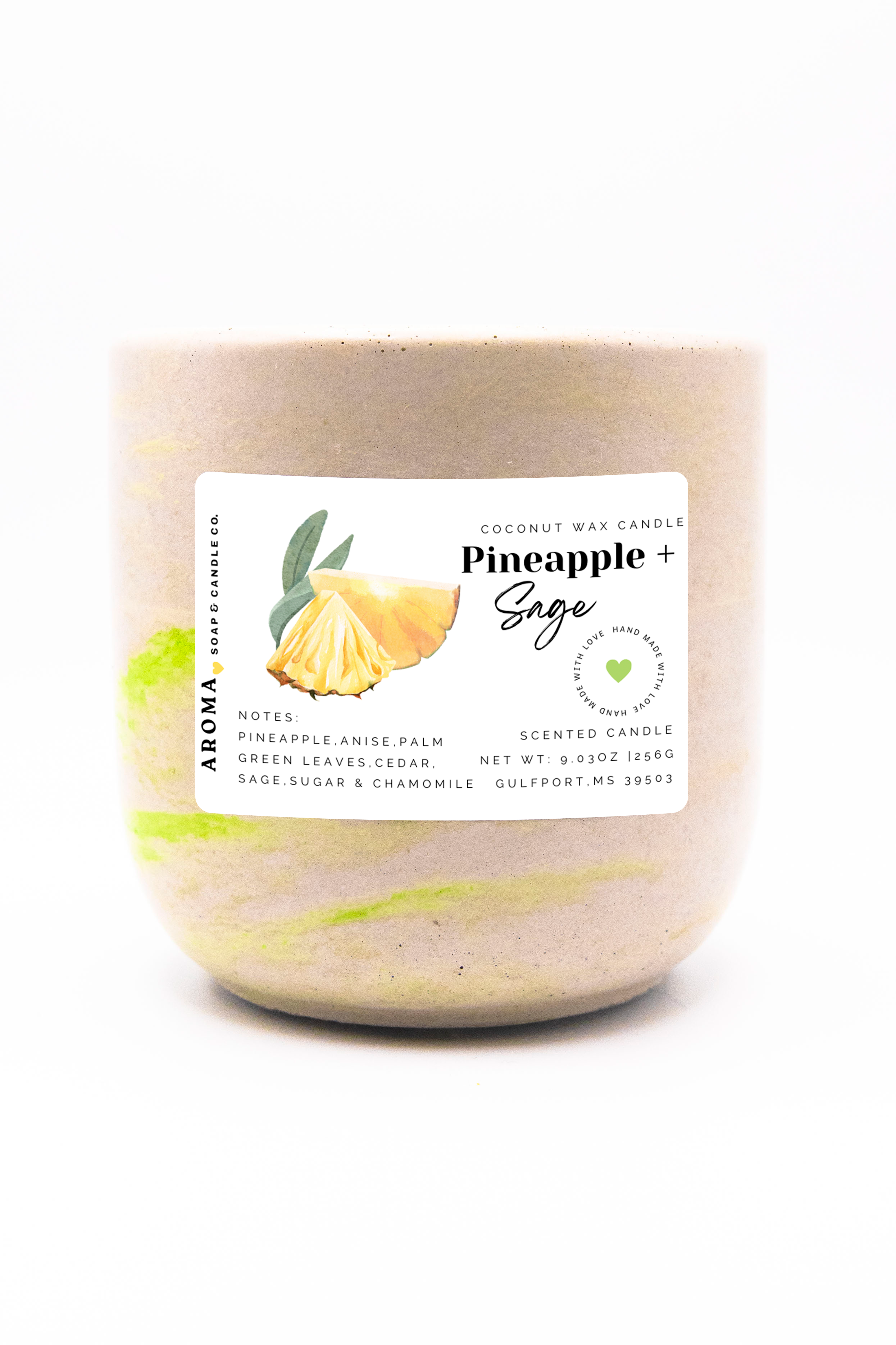 Pineapple + Sage Coconut Wax Candle