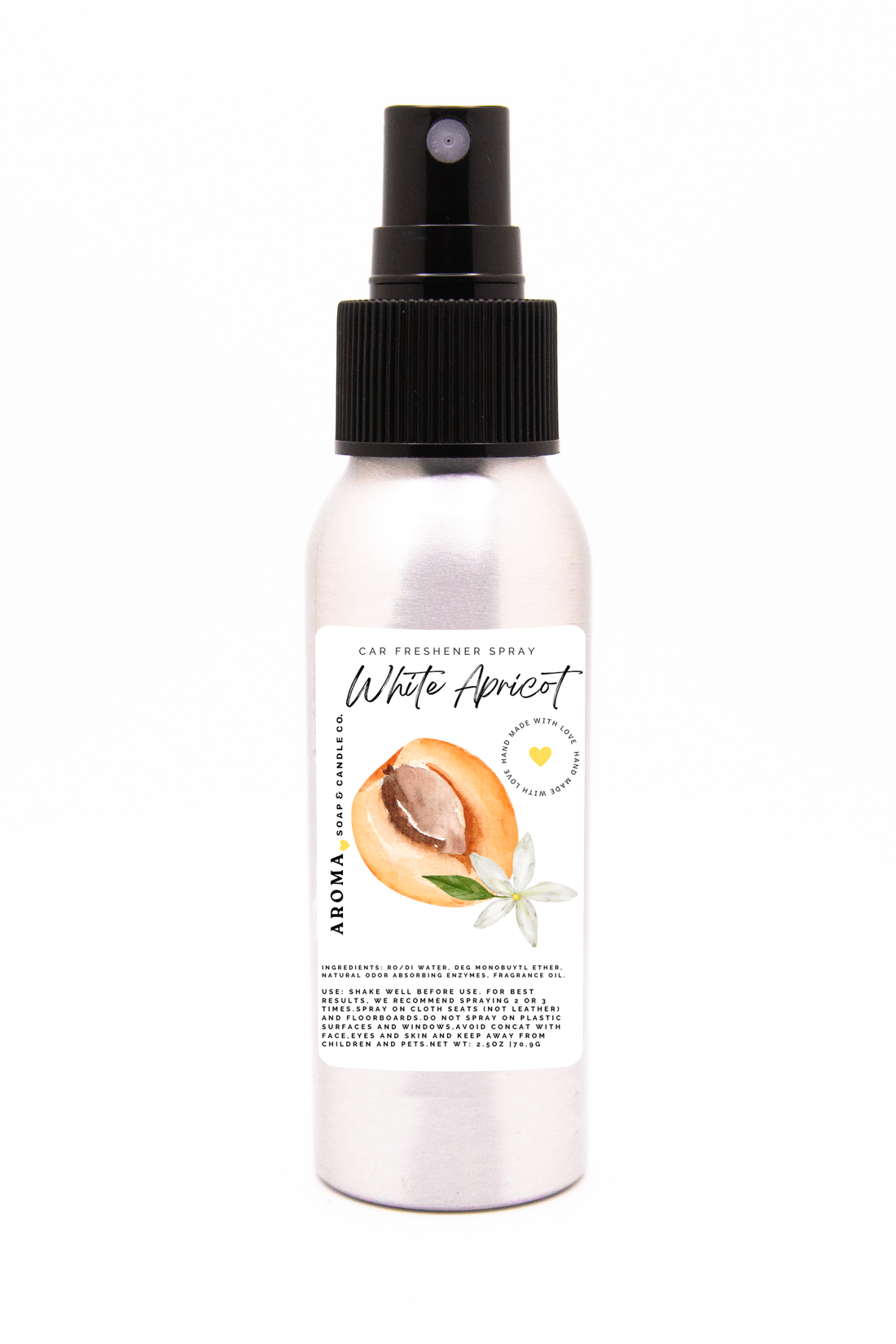 White Apricot Car Freshener Spray